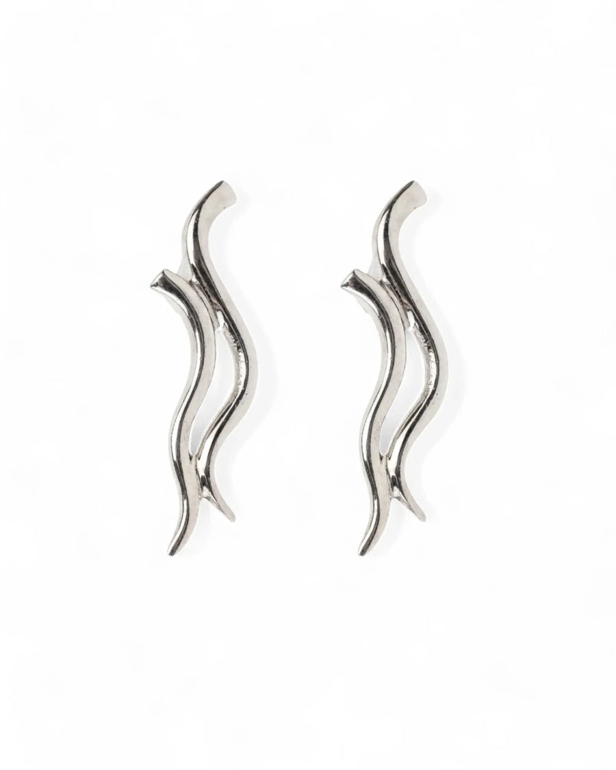 Two Strand Silver Stud Earrings Earrings Pruden and Smith