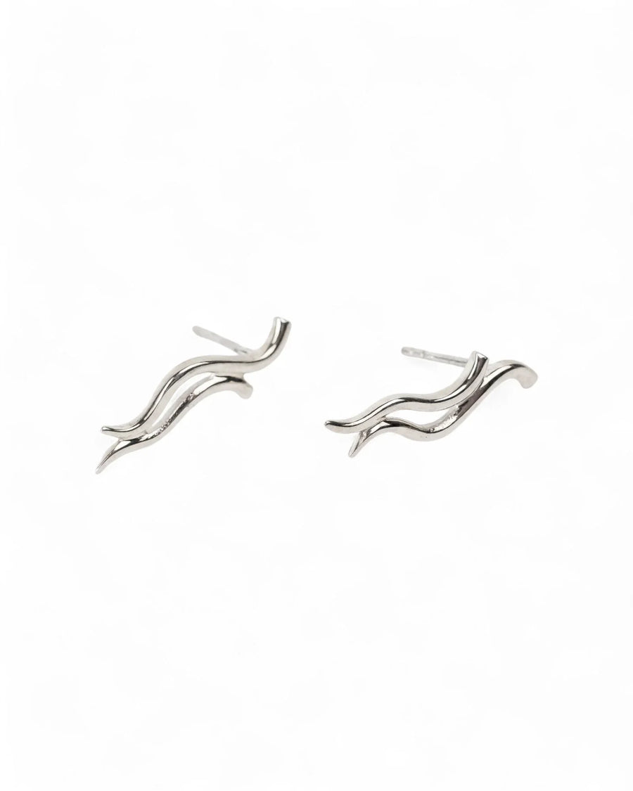 Two Strand Silver Stud Earrings Earrings Pruden and Smith