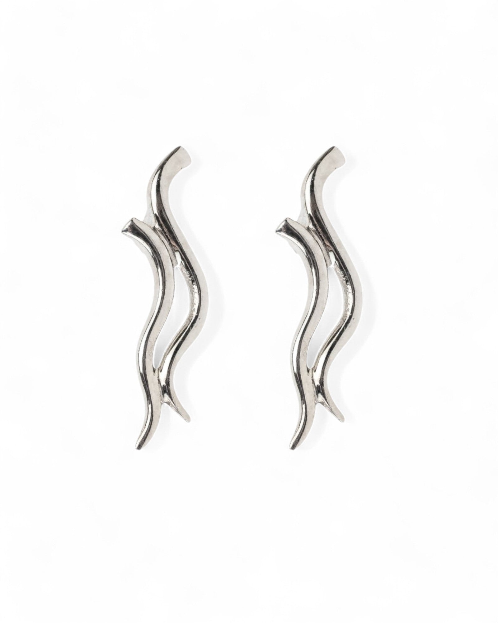 Two Strand Silver Stud Earrings Earrings Pruden and Smith