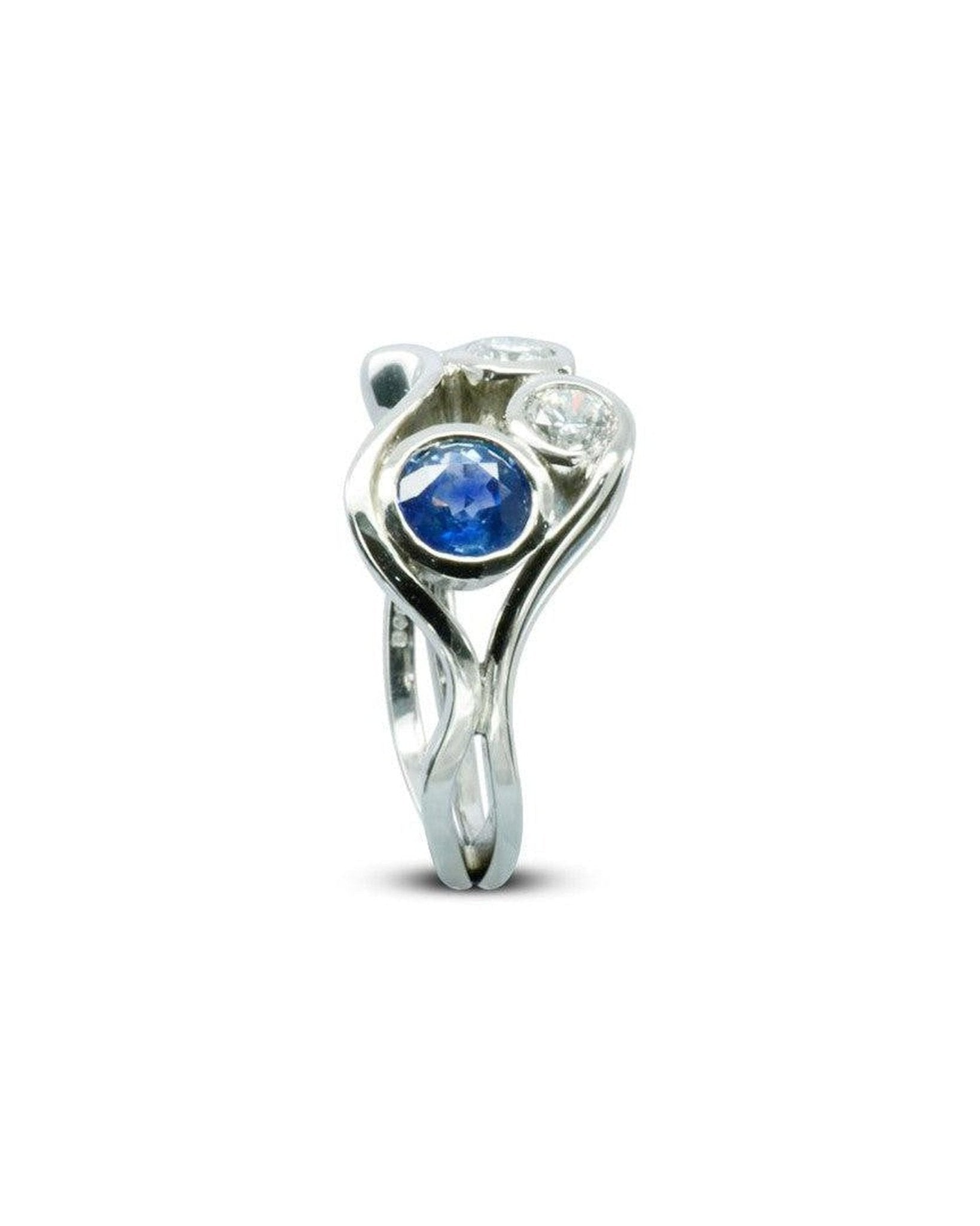 Two Strand Swirl Sapphire and Diamond Ring Ring Pruden and Smith