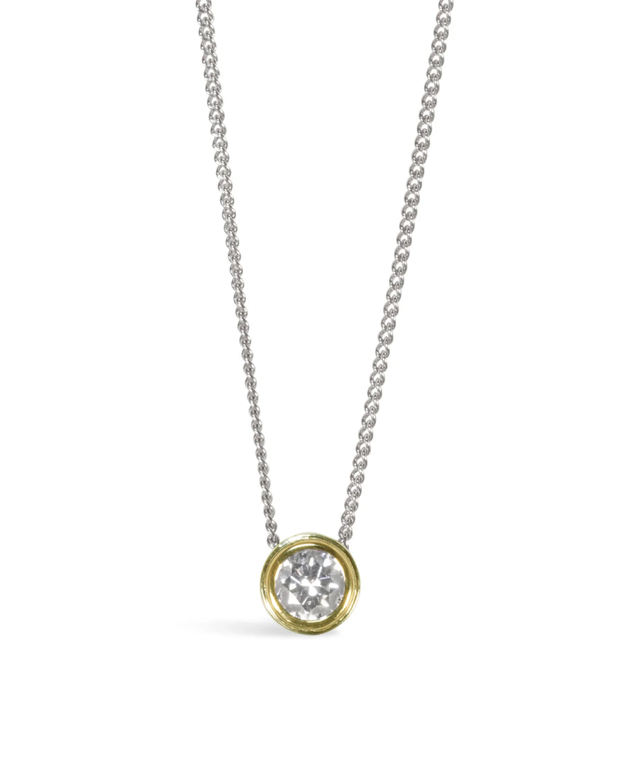 Two Tone Diamond Solitaire Pendant Pruden and Smith