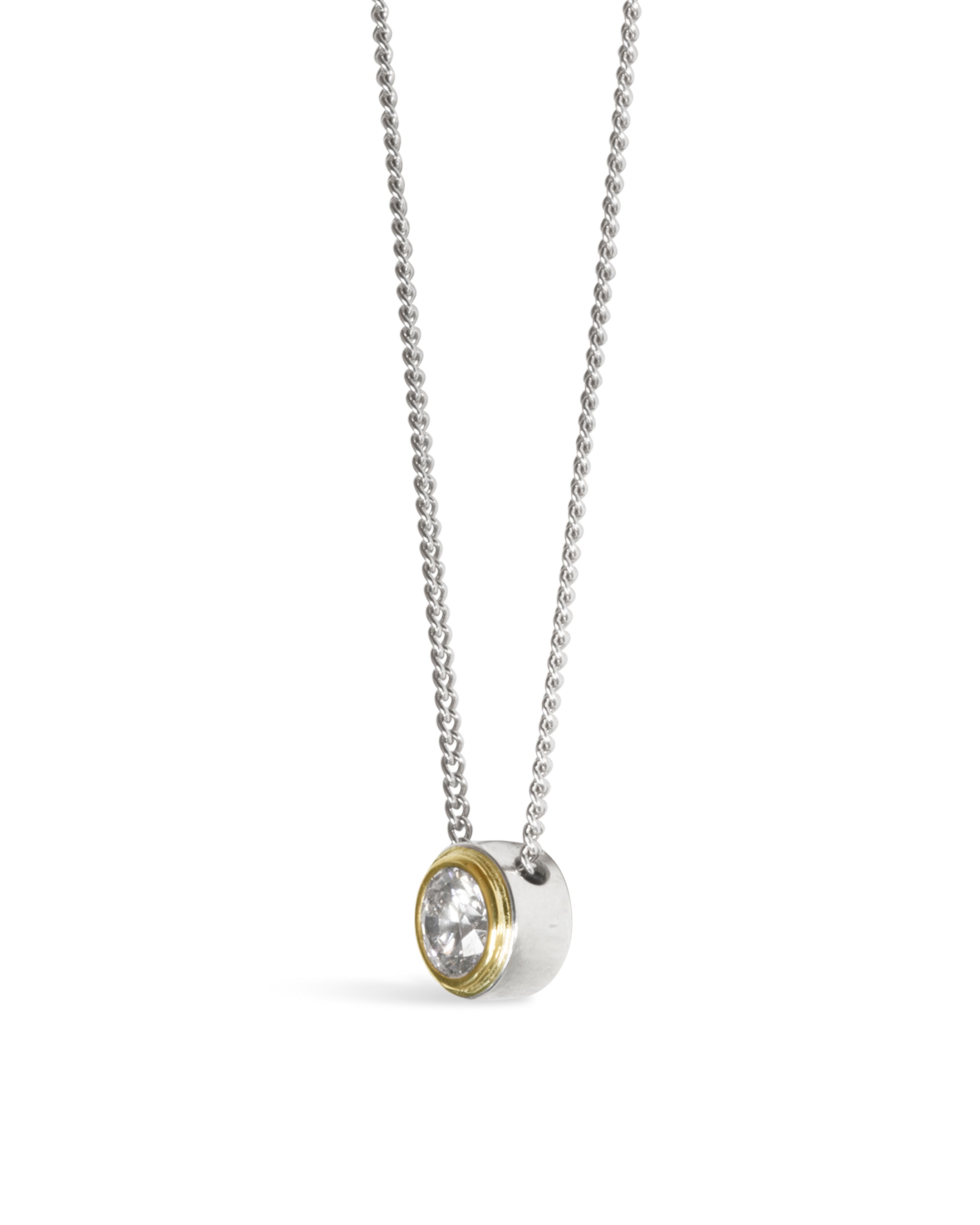 Two Tone Diamond Solitaire Pendant Pruden and Smith