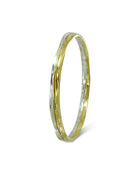 Side Hammered Two Colour Solid 9ct Gold Bangle Bangle Pruden and Smith   