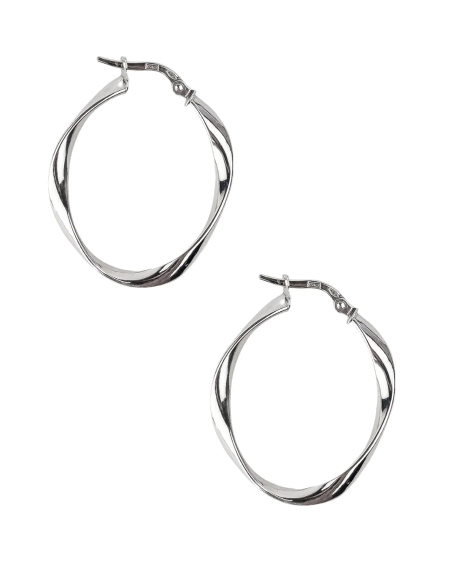 Uneven twisted yellow gold hoop earrings with organic, sculpted design
