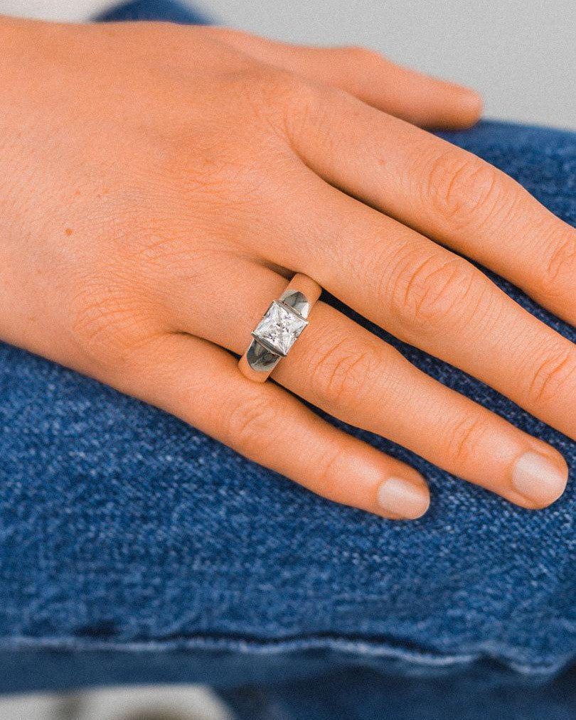 V Set 2ct Princess Cut Diamond & Platinum Ring Ring Pruden and Smith