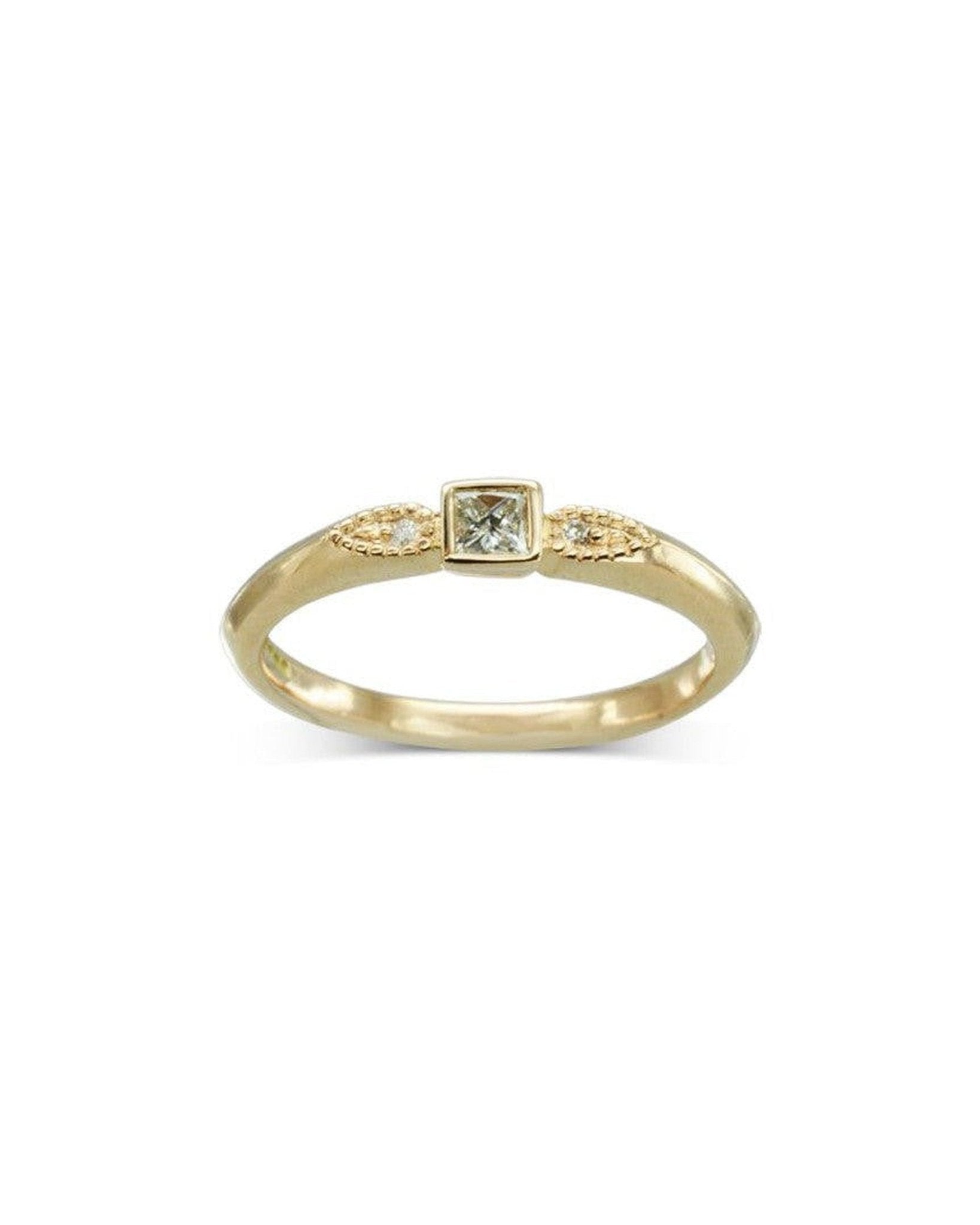 Vintage Dainty Diamond Ring Ring Pruden and Smith 18ct Yellow Gold