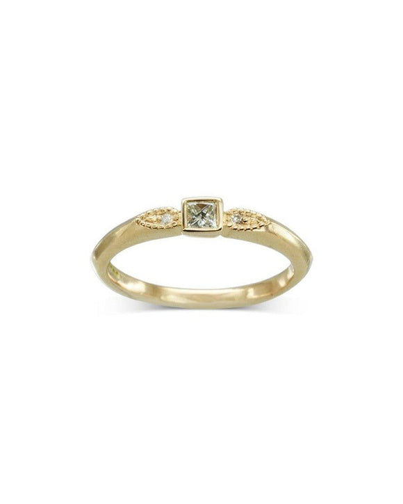 Vintage Dainty Diamond Ring Ring Pruden and Smith 18ct Yellow Gold