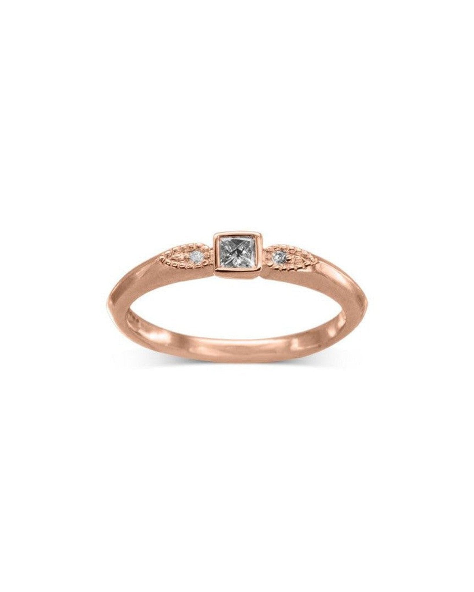 Vintage Dainty Diamond Ring Ring Pruden and Smith 18ct Rose Gold