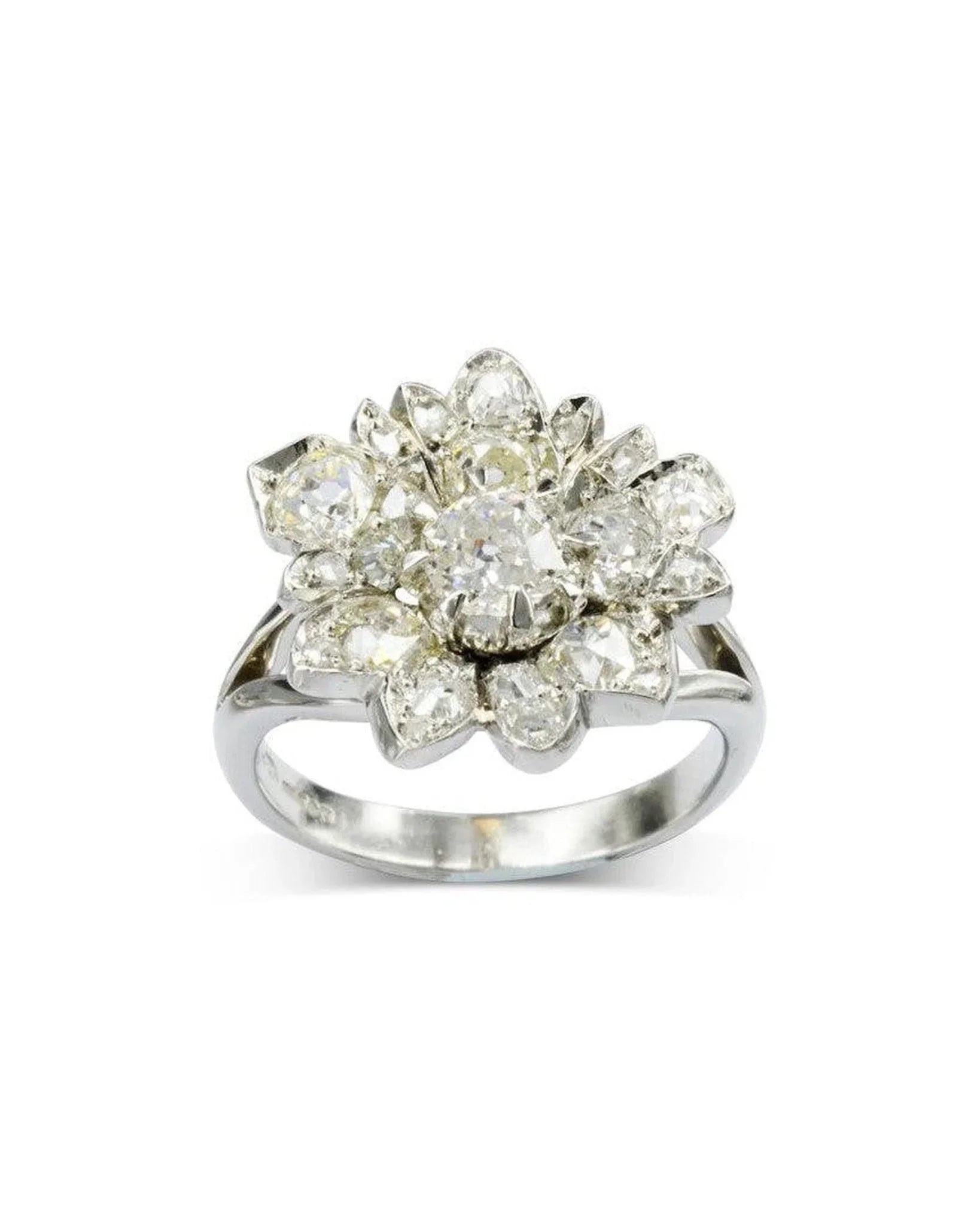 Vintage Flower Diamond Dress Ring Ring Pruden and Smith