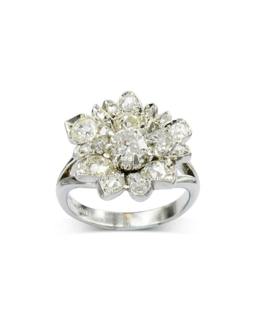 Vintage Flower Diamond Dress Ring Ring Pruden and Smith