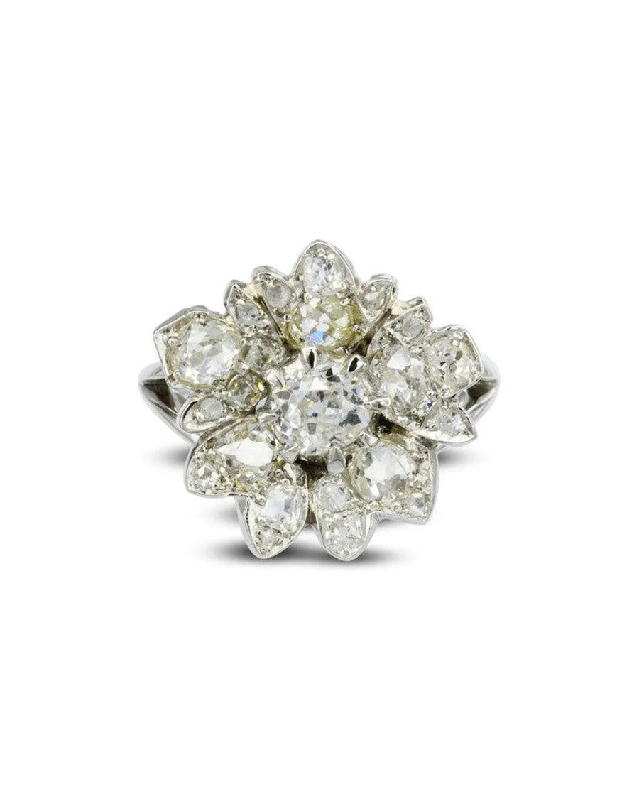 Vintage Flower Diamond Dress Ring Ring Pruden and Smith