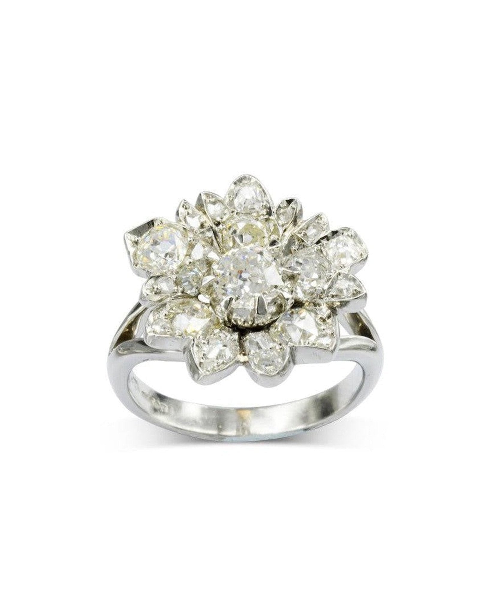 Vintage Flower Diamond Dress Ring Ring Pruden and Smith