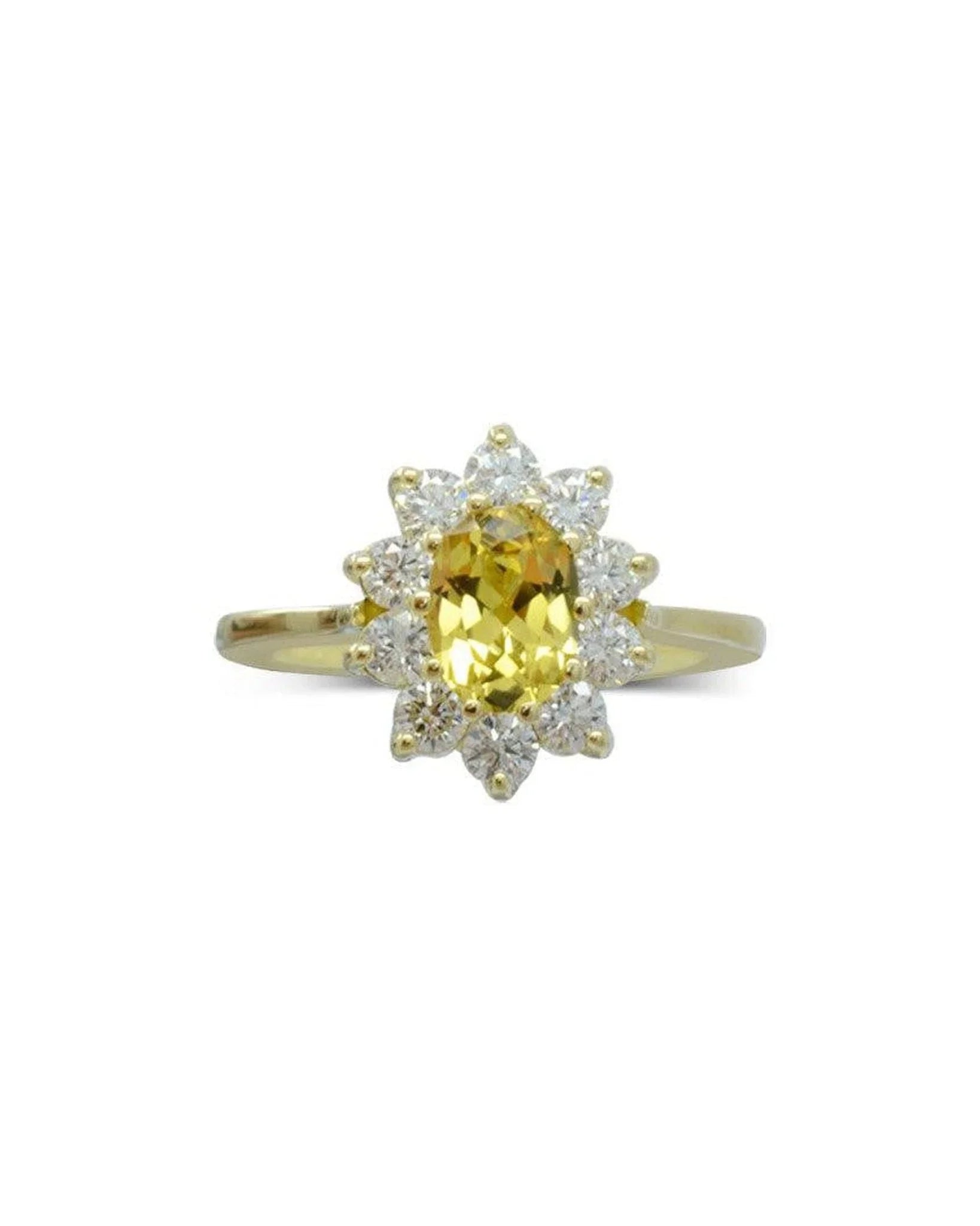 Vintage Platinum Sapphire and Diamond Cluster Ring Ring Pruden and Smith