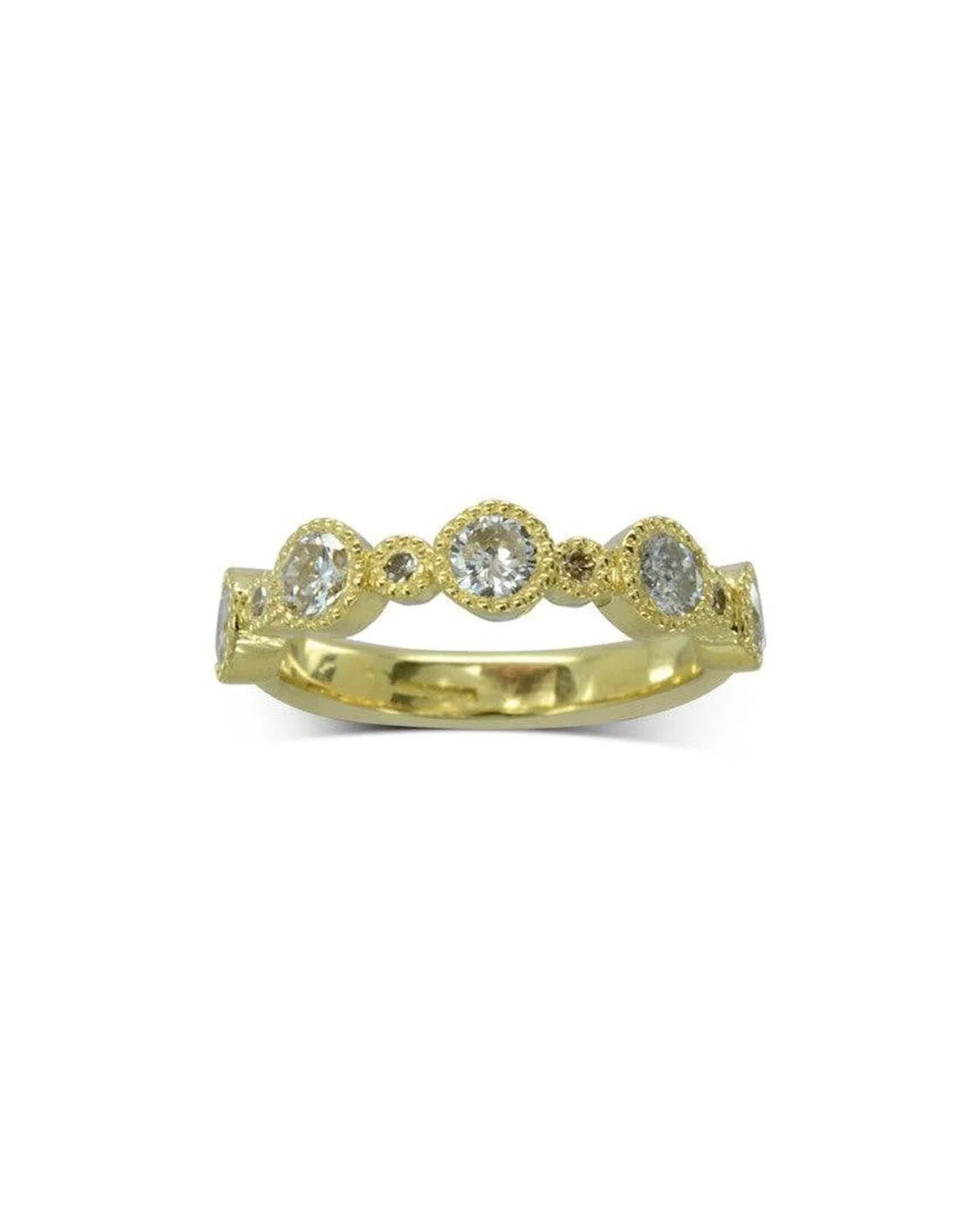 Vintage Gold Alternating Diamond Eternity Ring Ring Pruden and Smith