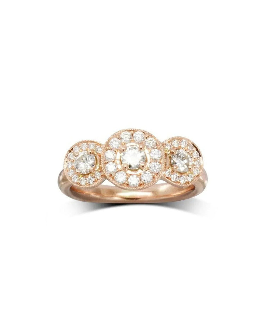 Vintage Rose Gold Trilogy Ring Ring Pruden and Smith