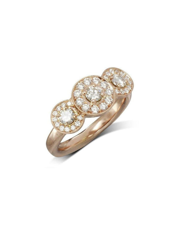 Vintage Rose Gold Trilogy Ring Ring Pruden and Smith