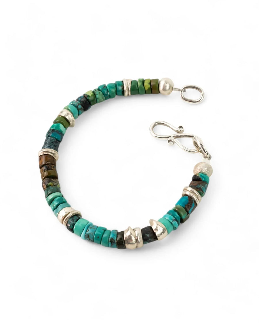 Vintage Turquoise and Silver Disc Bracelet Bracelet Pruden and Smith