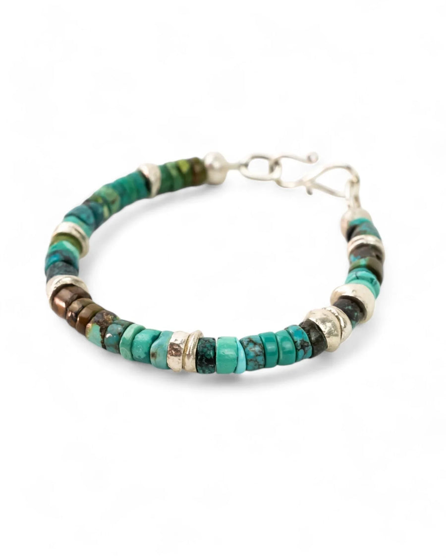 Vintage Turquoise and Silver Disc Bracelet Bracelet Pruden and Smith