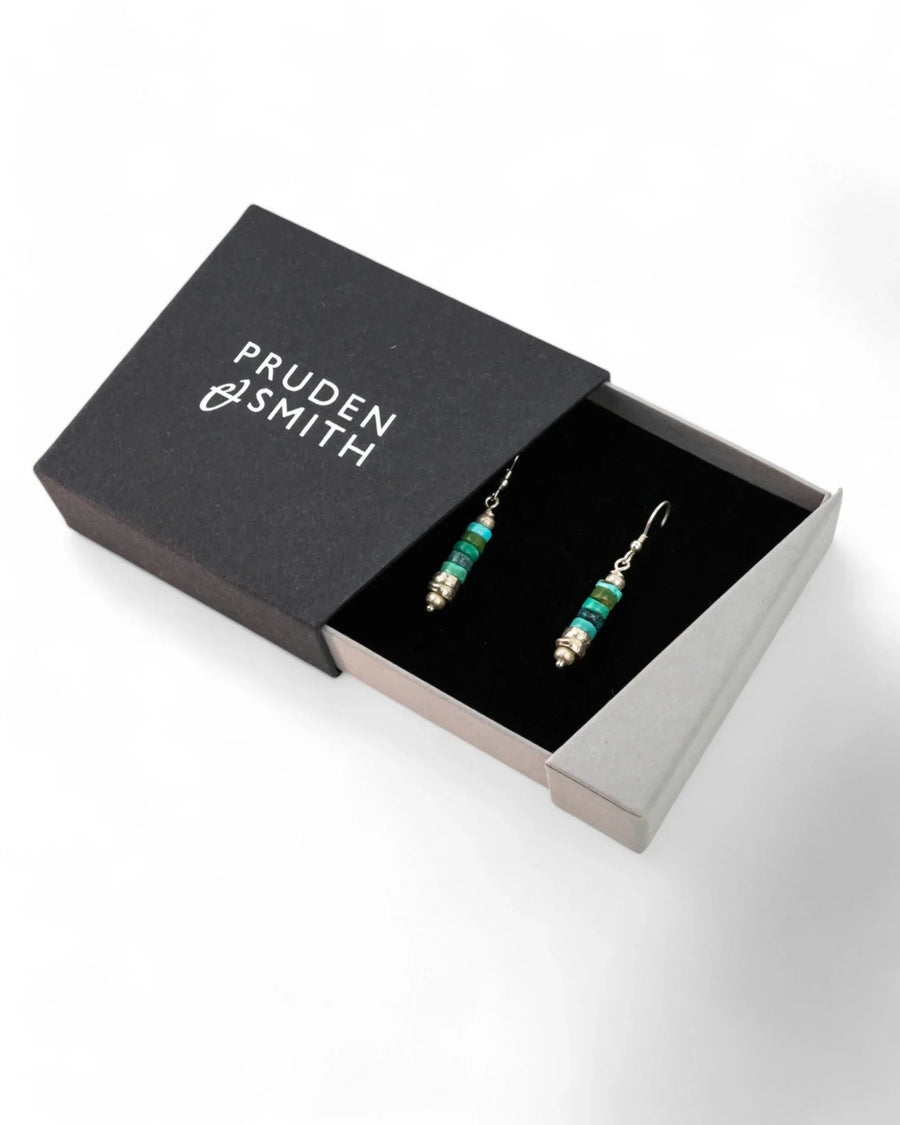 Vintage Turquoise and Silver Disc Earrings Earrings Pruden and Smith