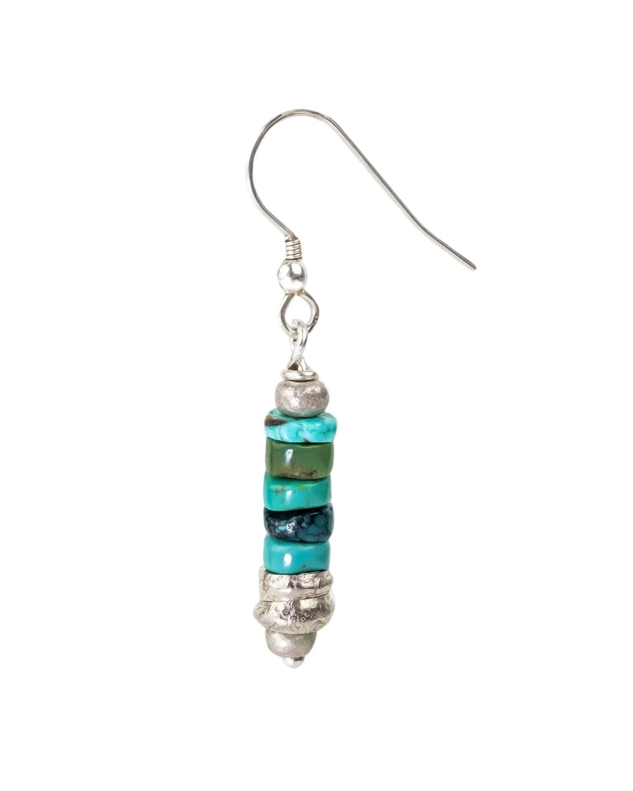 Vintage Turquoise and Silver Disc Earrings Earrings Pruden and Smith