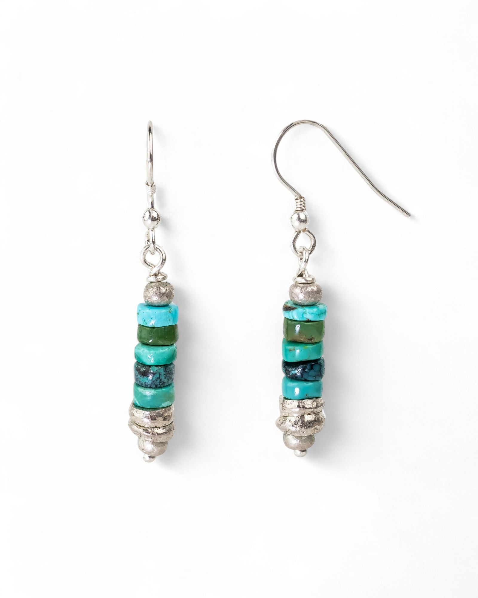 Vintage Turquoise and Silver Disc Earrings Earrings Pruden and Smith