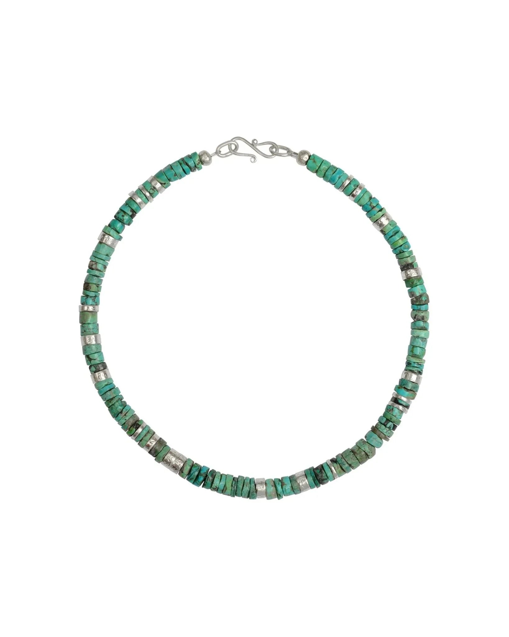 Vintage Turquoise and Silver Disc Necklace Necklace Pruden and Smith