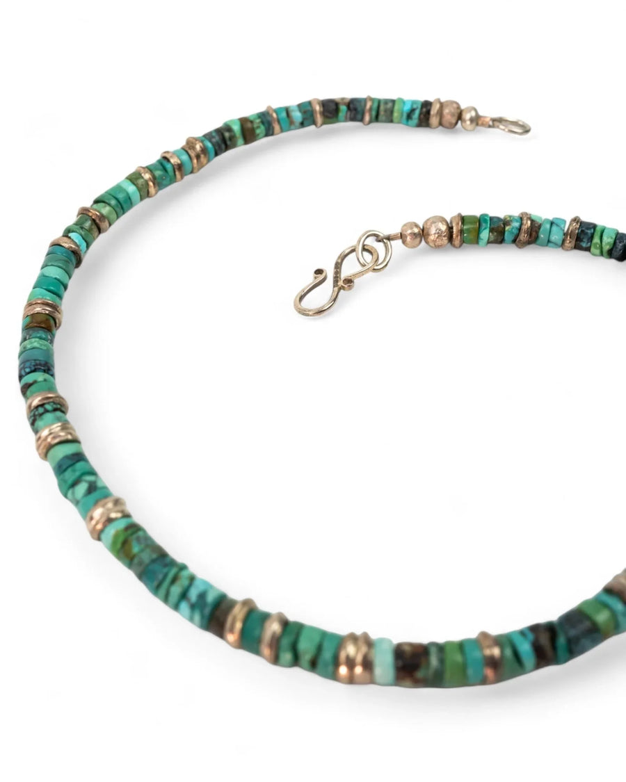 Vintage Turquoise and Silver Disc Necklace Necklace Pruden and Smith