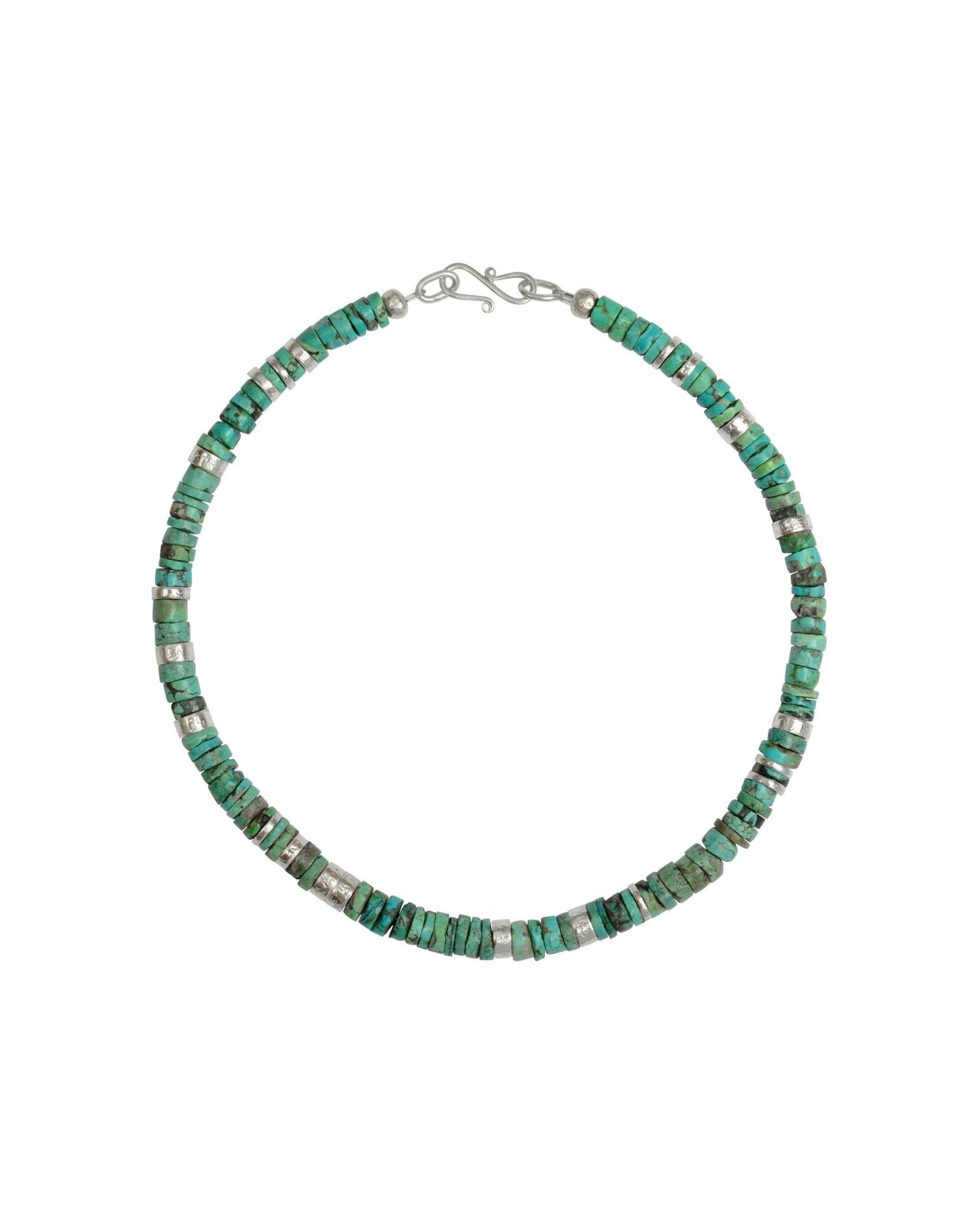 Vintage Turquoise and Silver Disc Necklace Necklace Pruden and Smith