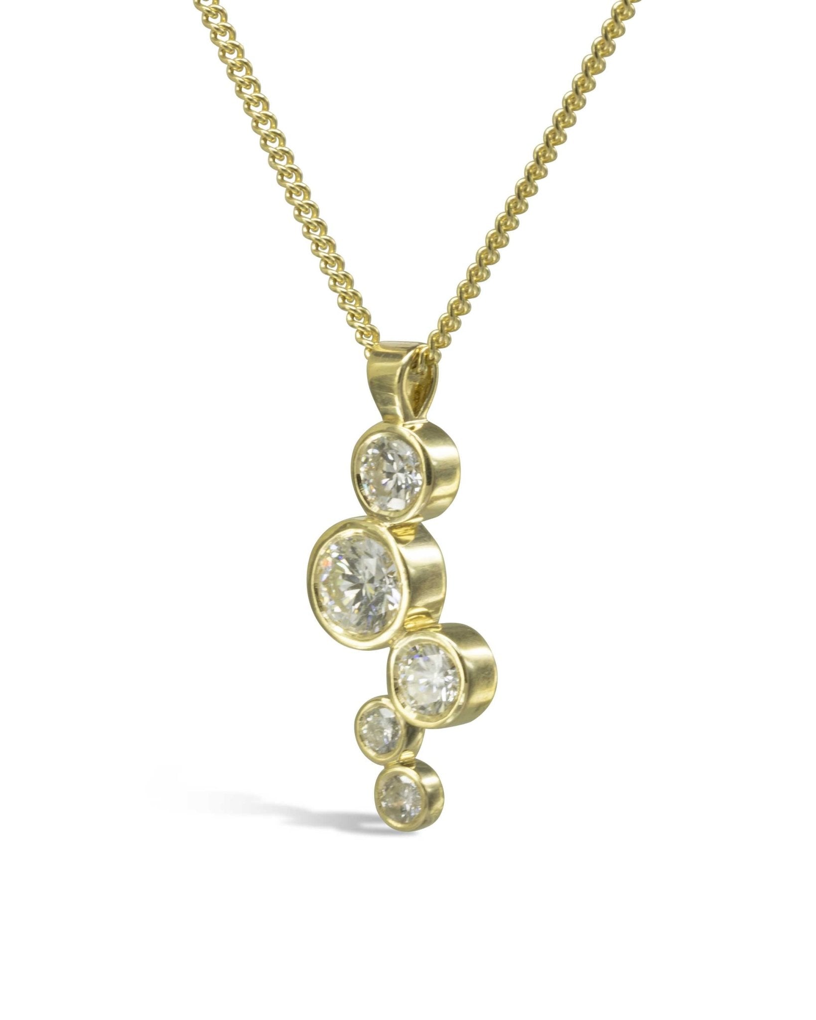 Water Bubbles 1ct Diamond Pendant Pendant Pruden and Smith 18ct Yellow Gold