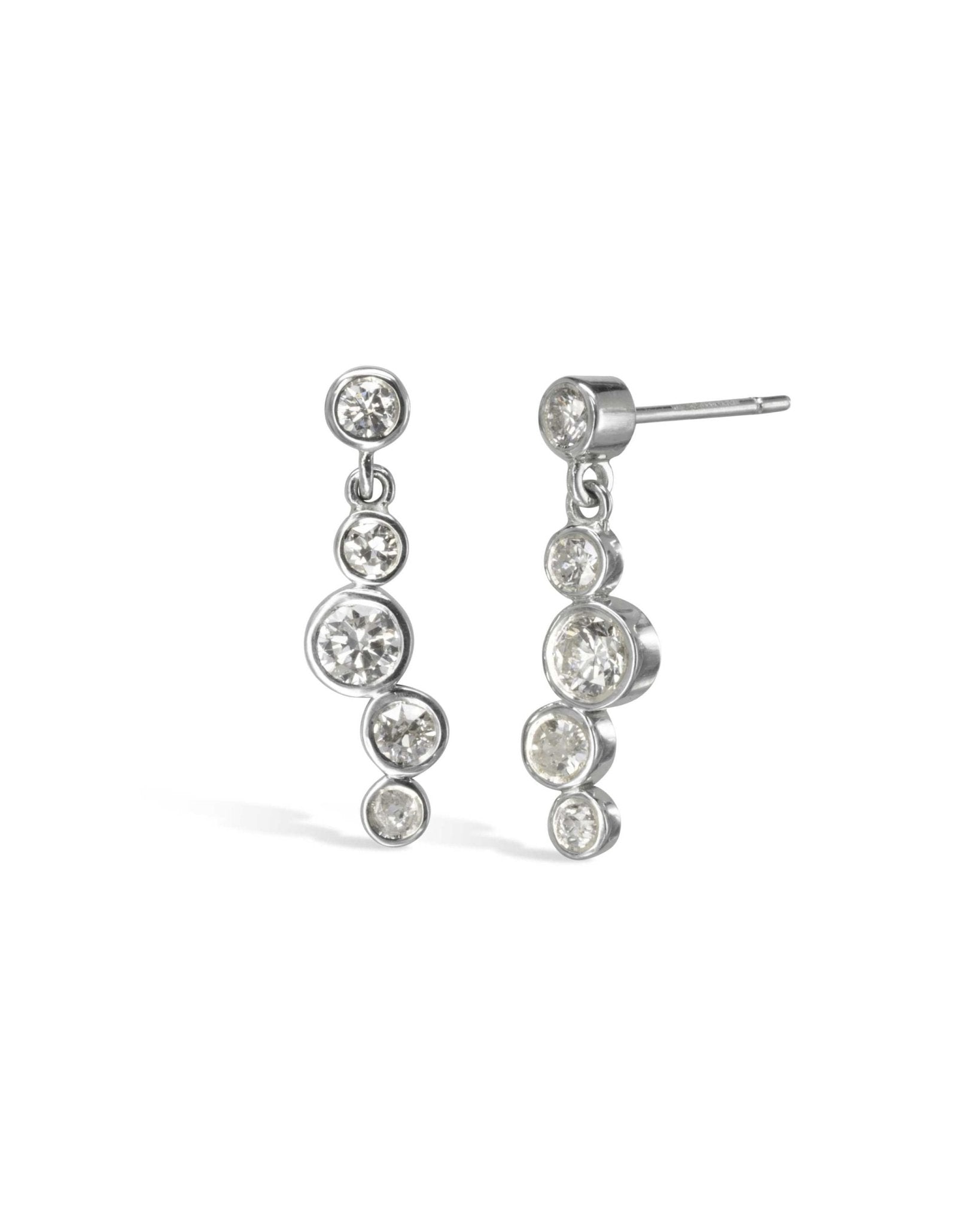 Water Bubbles 2ct Diamond Drop Earrings Earrings Pruden and Smith Platinum