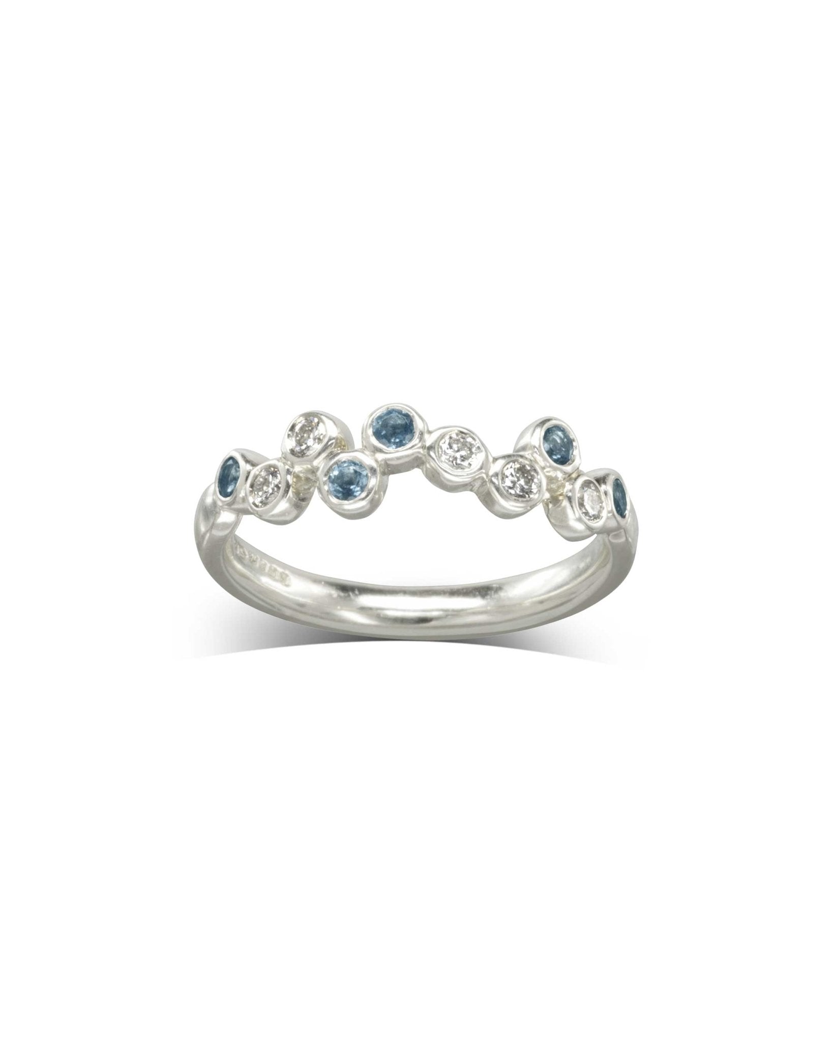 Water Bubbles Aquamarine Eternity Ring Ring Pruden and Smith