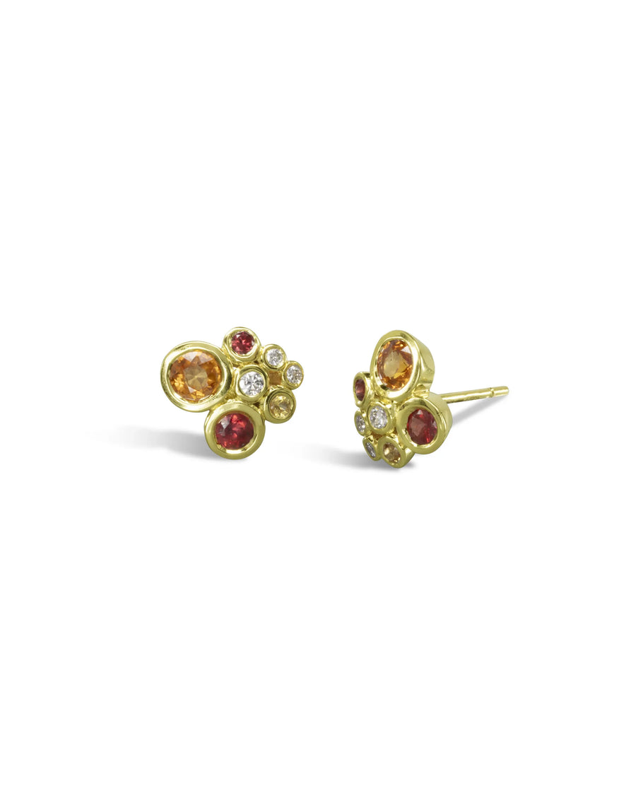 Water Bubbles Fire Cluster Earrings Pruden and Smith