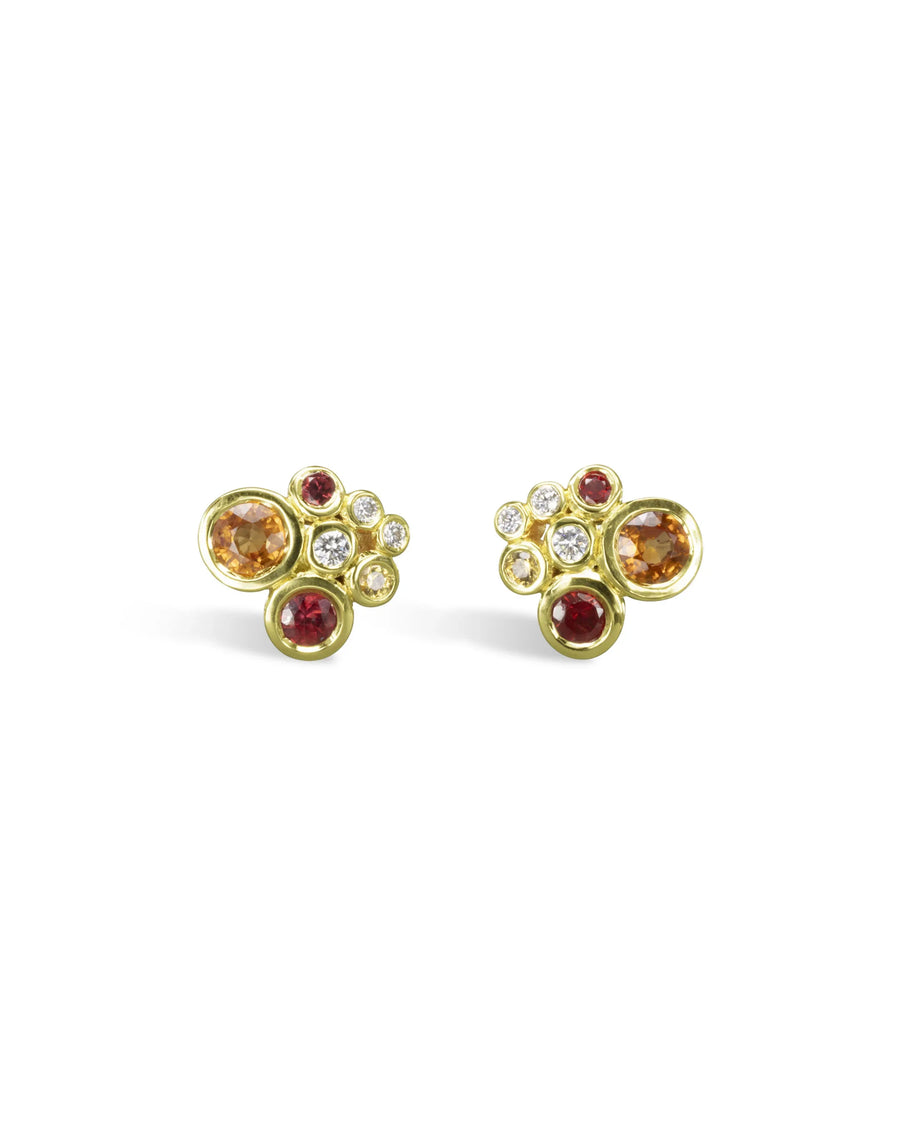 Unique Water Bubbles Fire Cluster Earrings Pruden and Smith