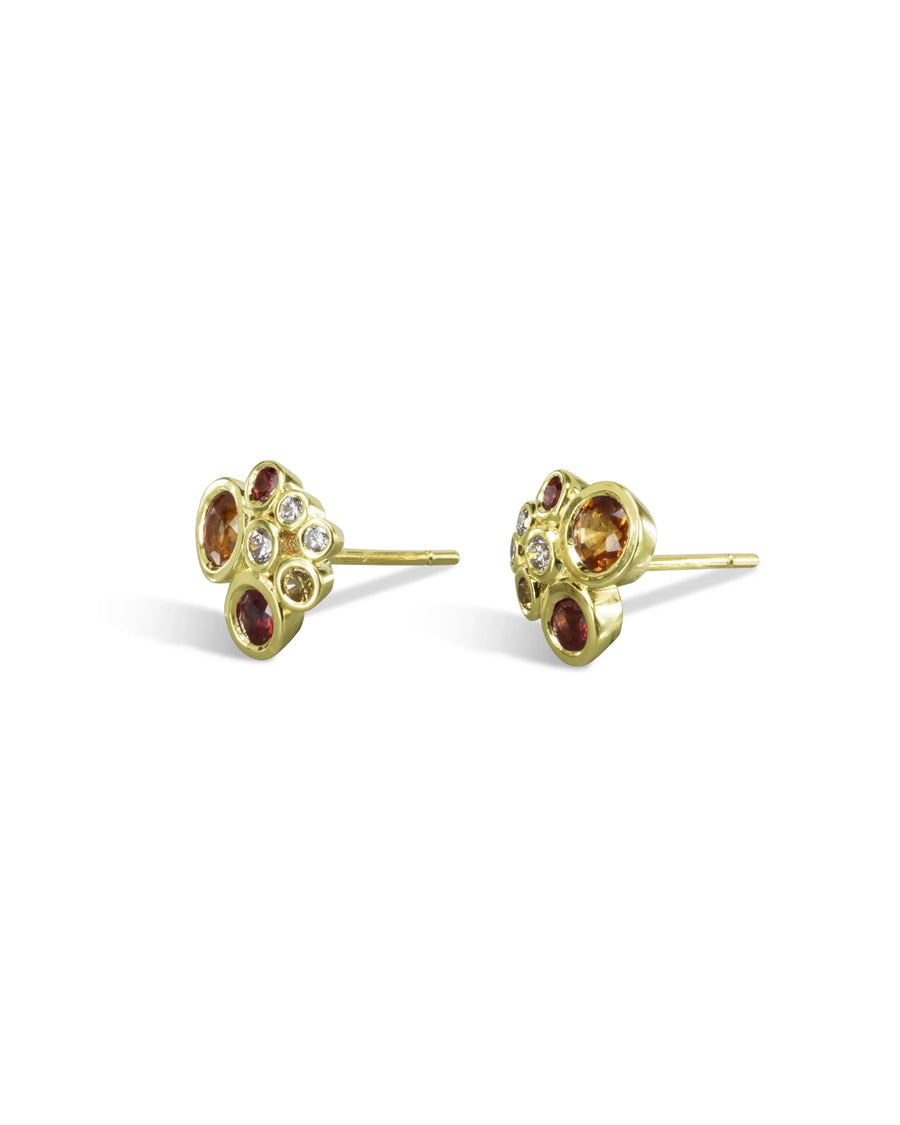 Unusual Water Bubbles Fire Cluster Earrings Pruden and Smith