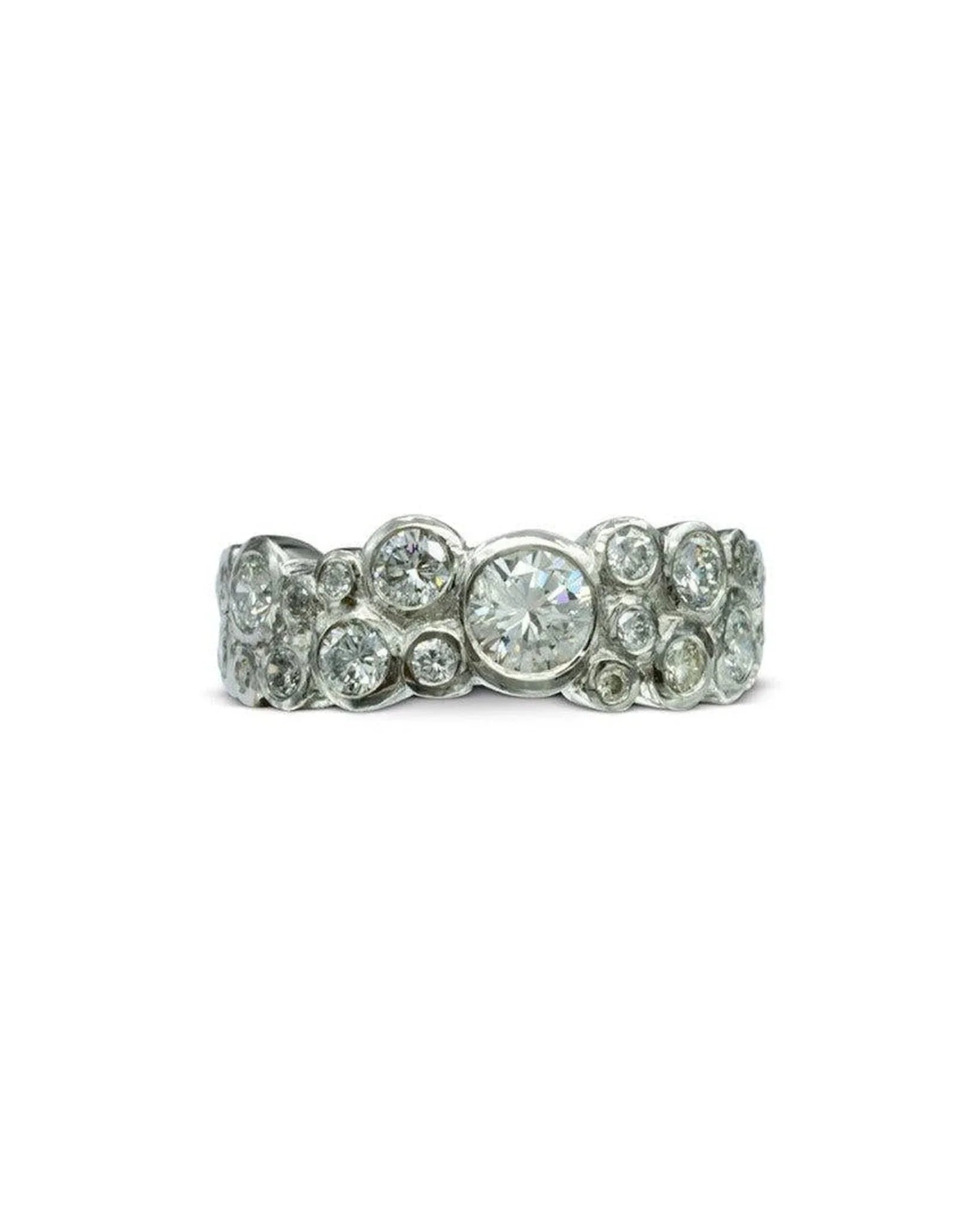 Water Bubbles Contemporary Diamond Eternity Ring Ring Pruden and Smith