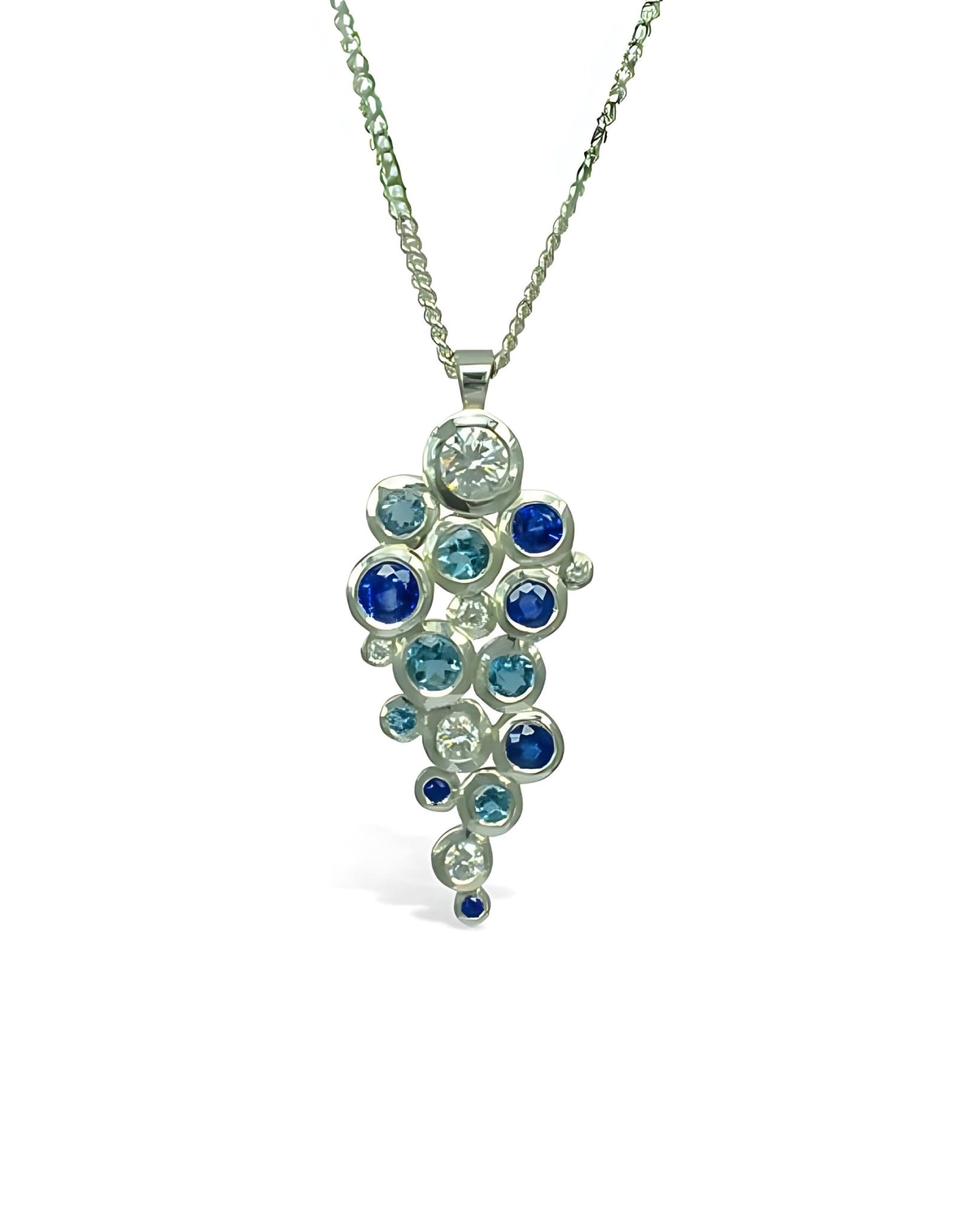 Water Bubbles Diamond and Sapphire Pendant Pendant Pruden and Smith