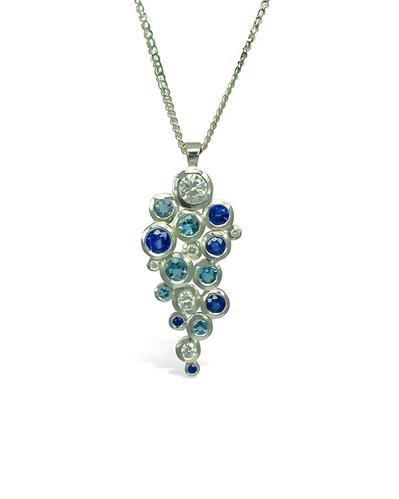 Water Bubbles Diamond and Sapphire Pendant Pendant Pruden and Smith