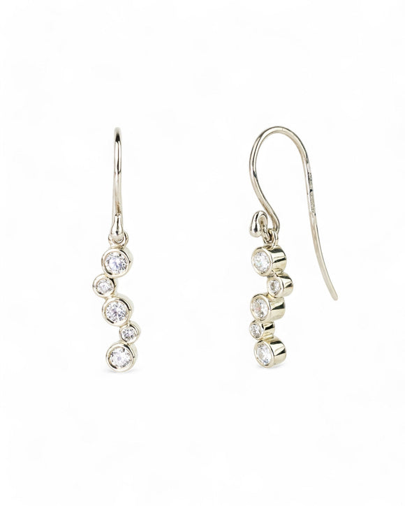 Water Bubbles Diamond and White Gold Drop Earrings Earrings Pruden and Smith