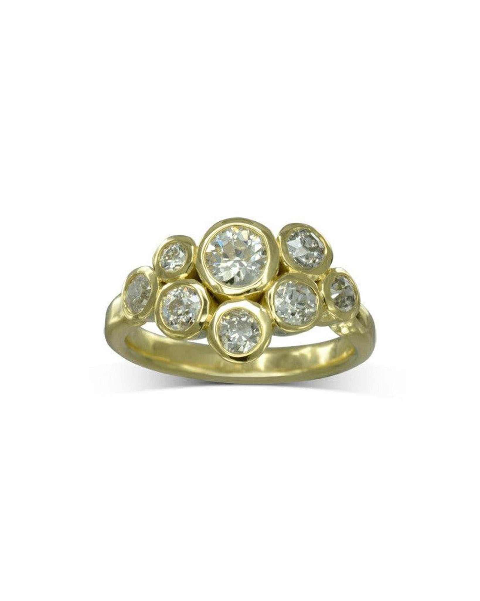 Water Bubbles Diamond Cluster Ring Ring Pruden and Smith 18ct Yellow Gold