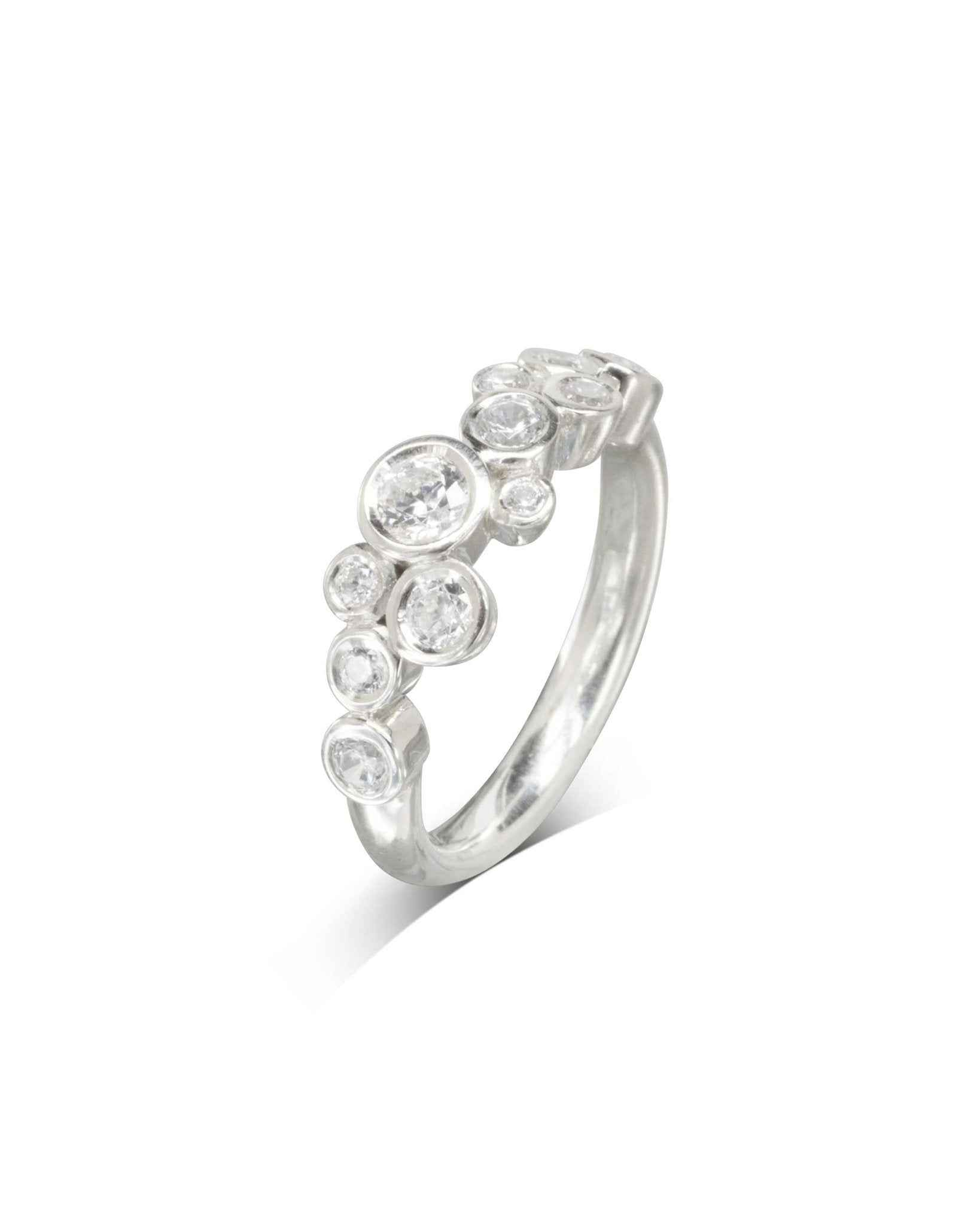 Water Bubbles Diamond Half Eternity Ring Ring Pruden and Smith