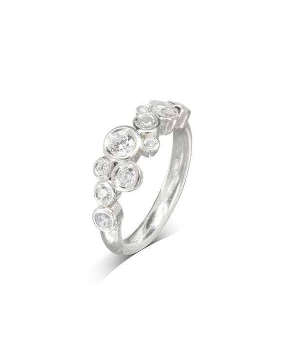 Water Bubbles Diamond Half Eternity Ring Ring Pruden and Smith