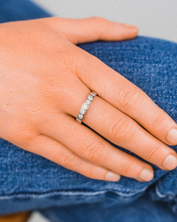 Water Bubbles Diamond Half Eternity Ring Ring Pruden and Smith