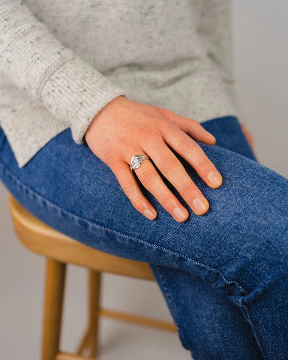 Water Bubbles Diamond Platinum Cluster Ring (Fitted Band Optional) Ring Pruden and Smith