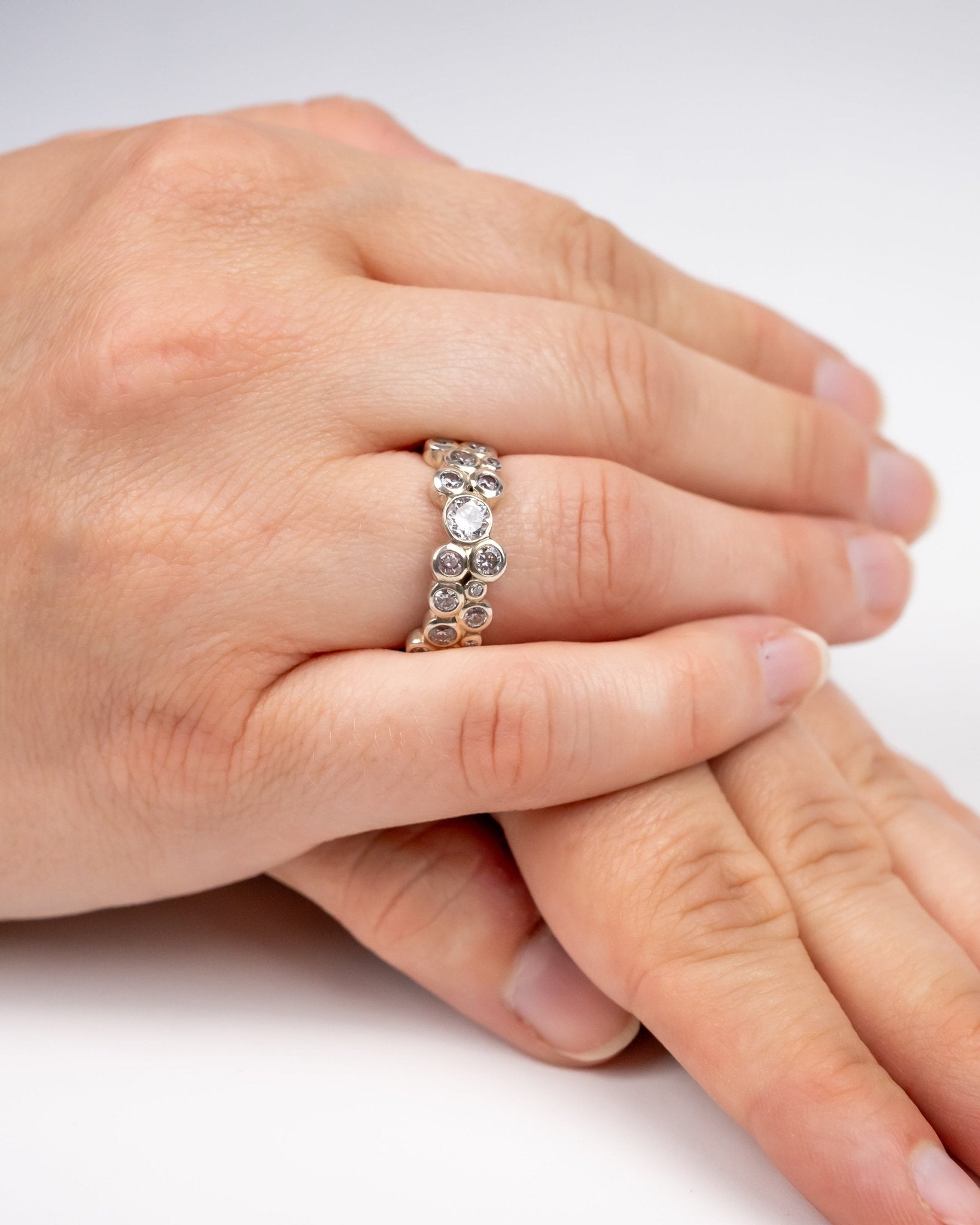 Water Bubbles Diamond Platinum Eternity Ring Ring Pruden and Smith