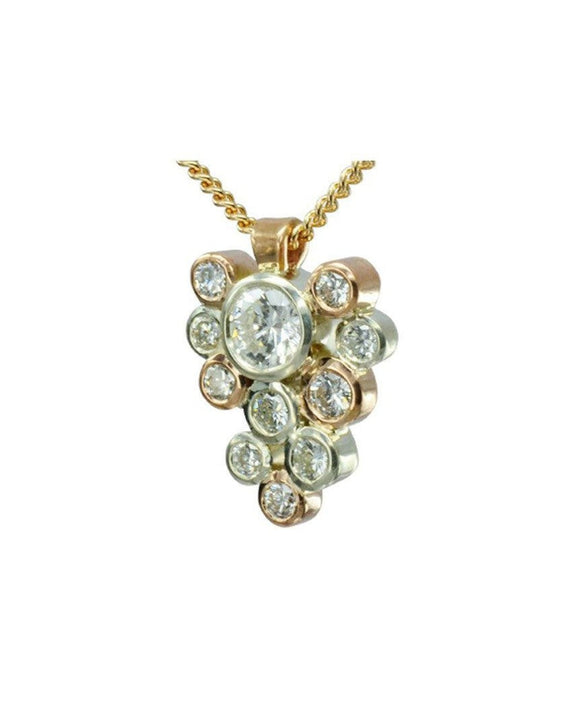Water Bubbles Diamond Rose Gold Pendant Pendant Pruden and Smith