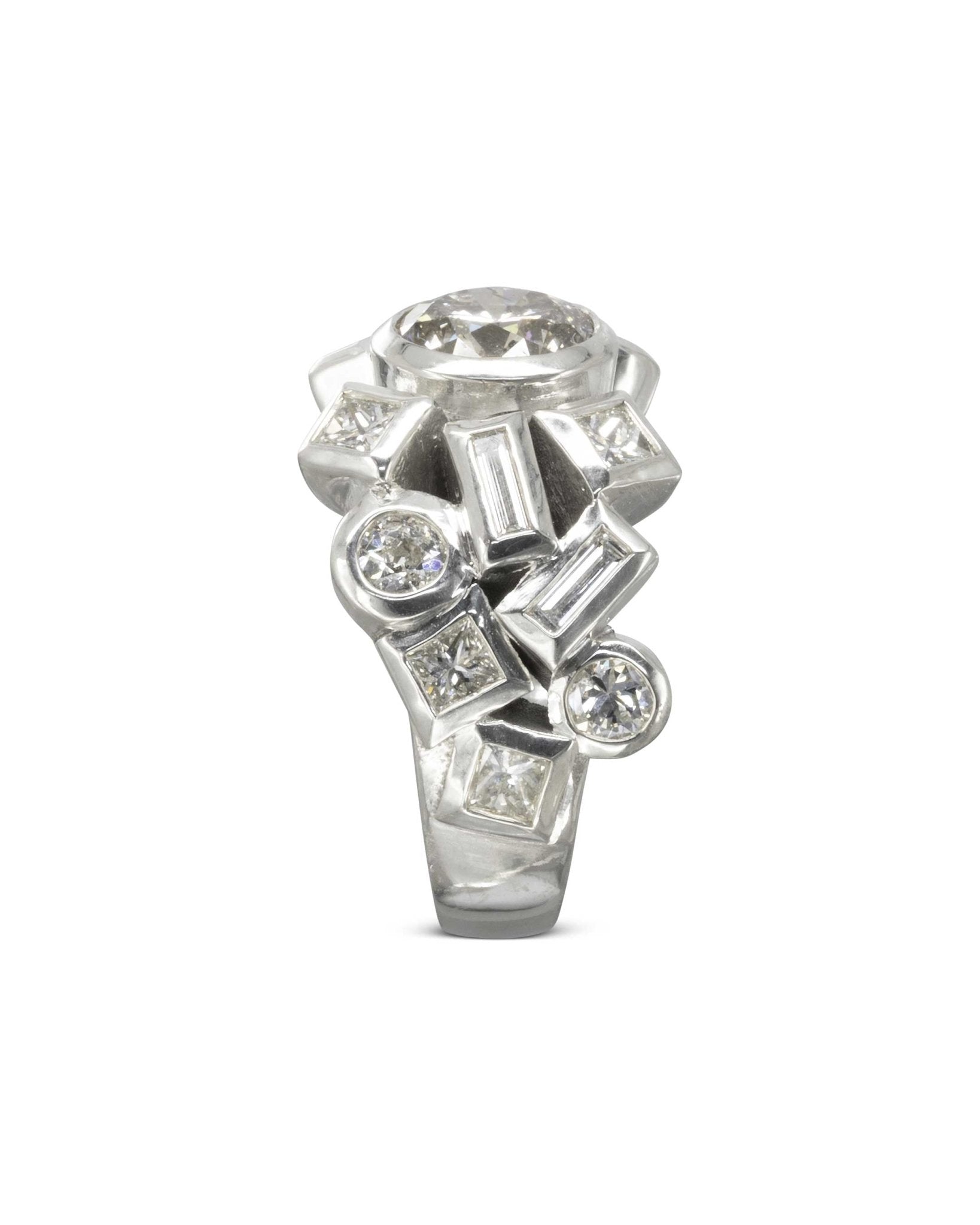 Water Bubbles Giant Rocky Diamond Eternity Ring Ring Pruden and Smith