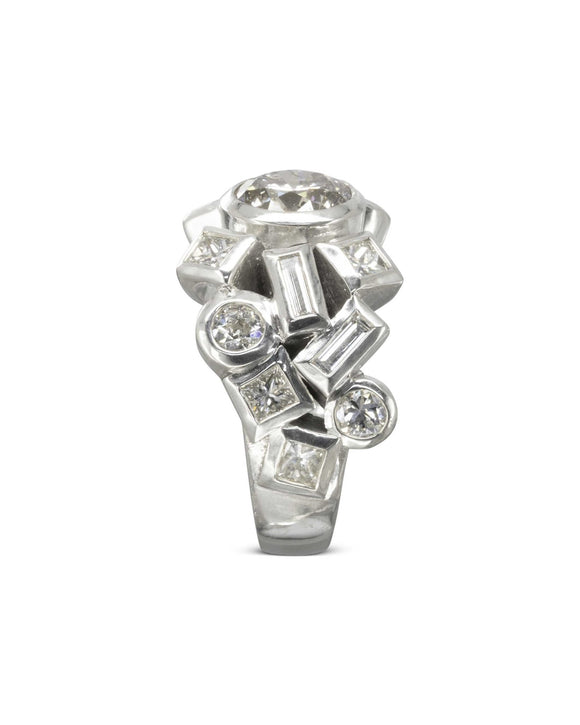 Water Bubbles Giant Rocky Diamond Eternity Ring Ring Pruden and Smith