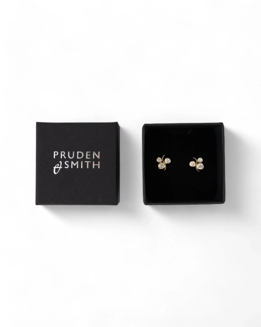 Water Bubbles Yellow Gold Diamond Stud Earrings Earrings Pruden and Smith