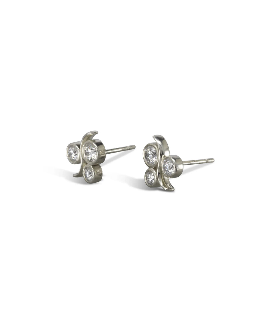 Dainty Water Bubbles White Gold Diamond Stud Earrings Earrings Pruden and Smith