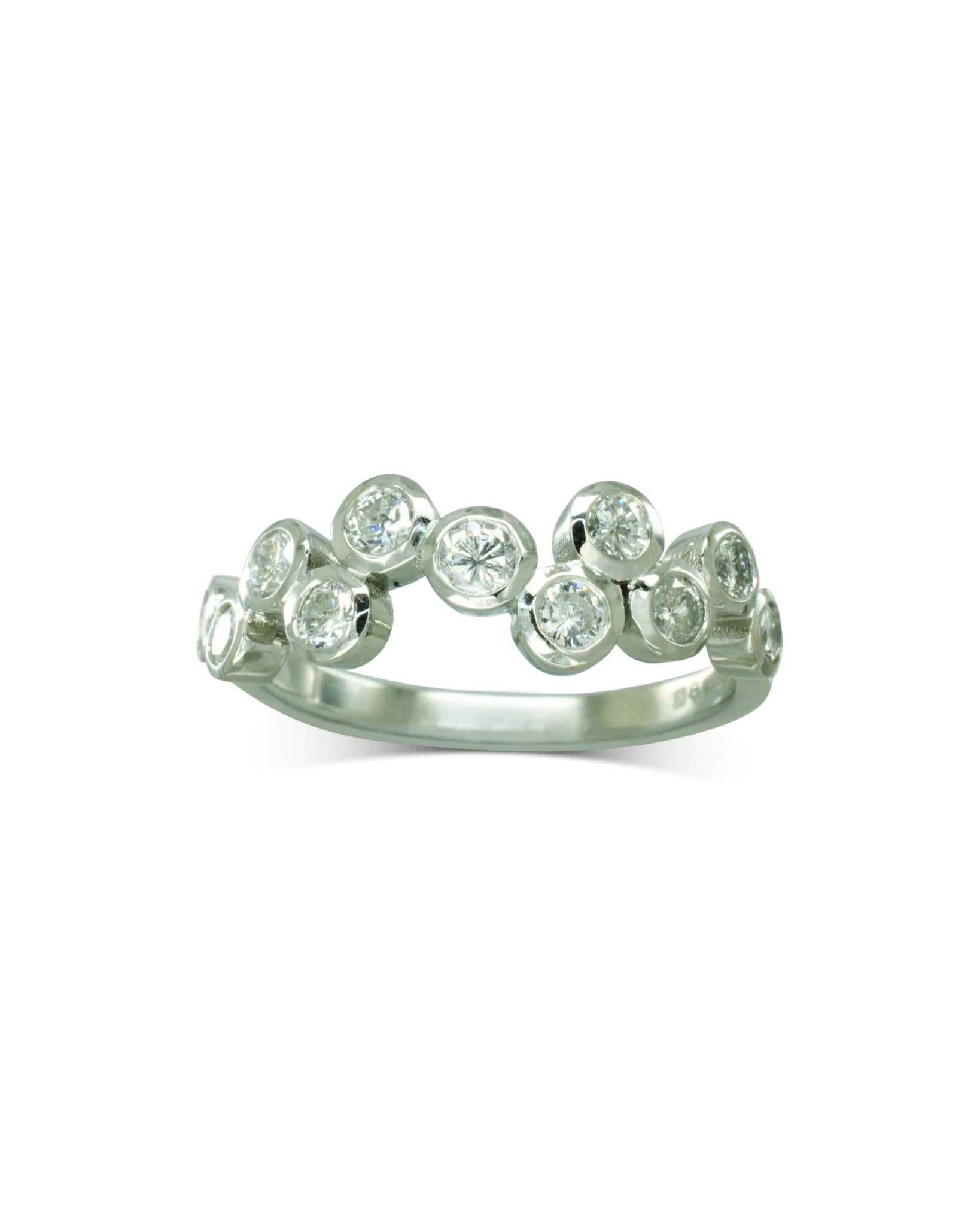 Water Bubbles Large Diamond Half Eternity Ring Ring Pruden and Smith